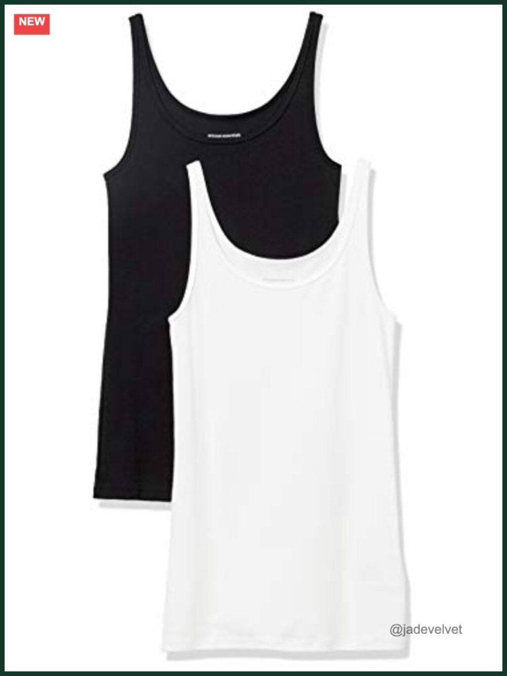 Women's Slim-Fit Thin Strap Tank Top 2-Pack Cotton Modal Rib